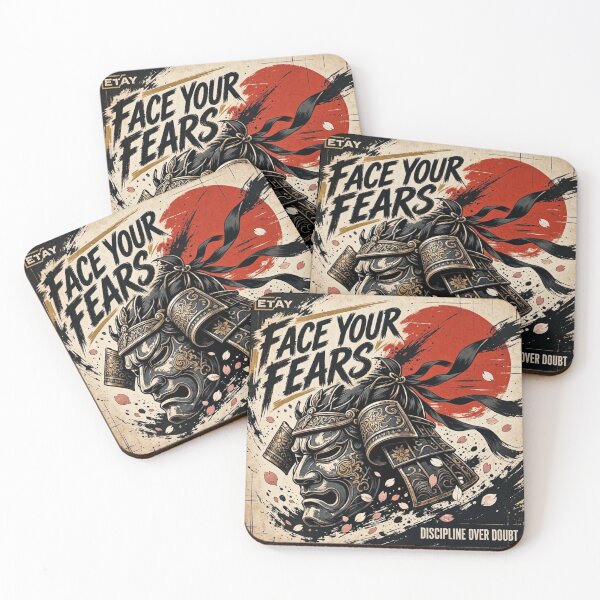 Item preview, Face Your Fears Japanese Samurai Warrior Discipline Over Doubt Aesthetic designed and sold by Dogandesighn.
