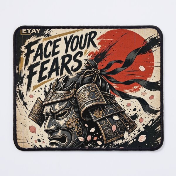 Item preview, Face Your Fears Japanese Samurai Warrior Discipline Over Doubt Aesthetic designed and sold by Dogandesighn.
