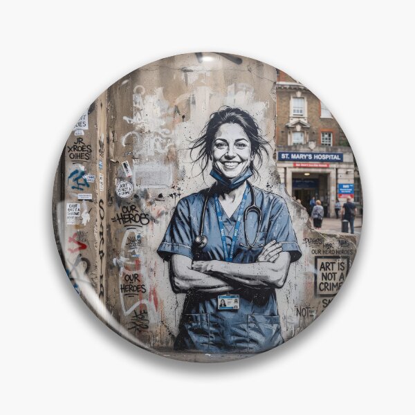 Item preview, Nurse Portrait Graffiti Street Art Style designed and sold by Home Decor Art.