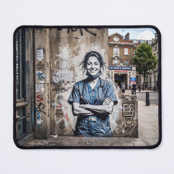 Item preview, Nurse Portrait Graffiti Street Art Style designed and sold by Home Decor Art.