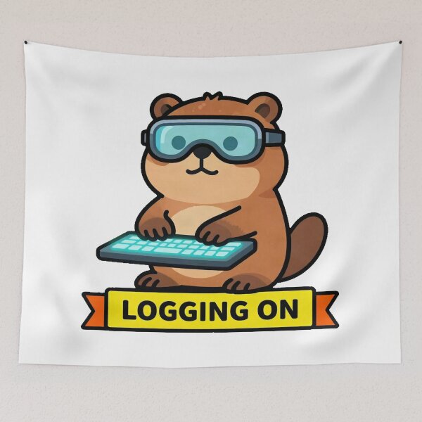Item preview, Cyberpunk Hacker Beaver Logging On designed and sold by Arc2020.