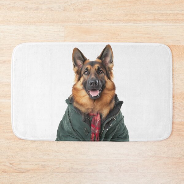 Item preview, Cute German Shepherd in Green Winter Coat designed and sold by LuxChu.