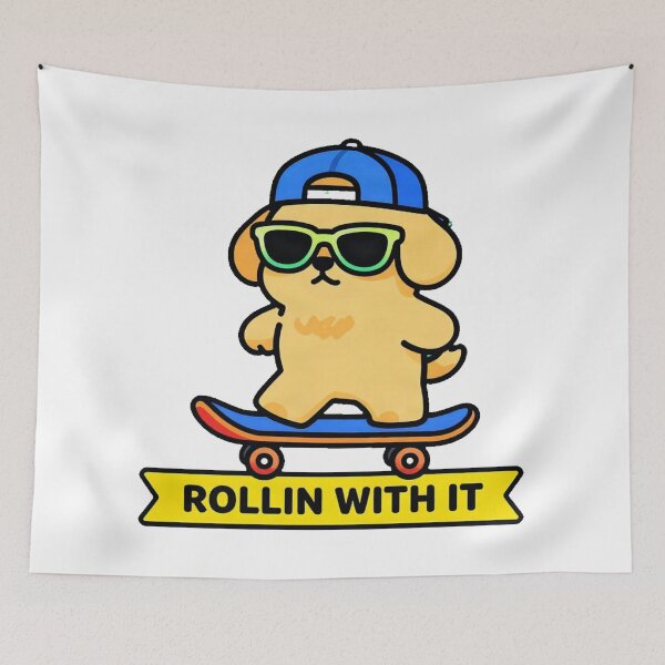 Item preview, Retro Skater Golden Retriever Dog designed and sold by Arc2020.