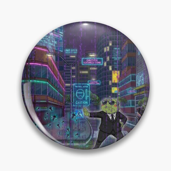 Item preview, Cyber Agent Frog Stopping Data Bugs in Binary Code designed and sold by glossy-frogs.