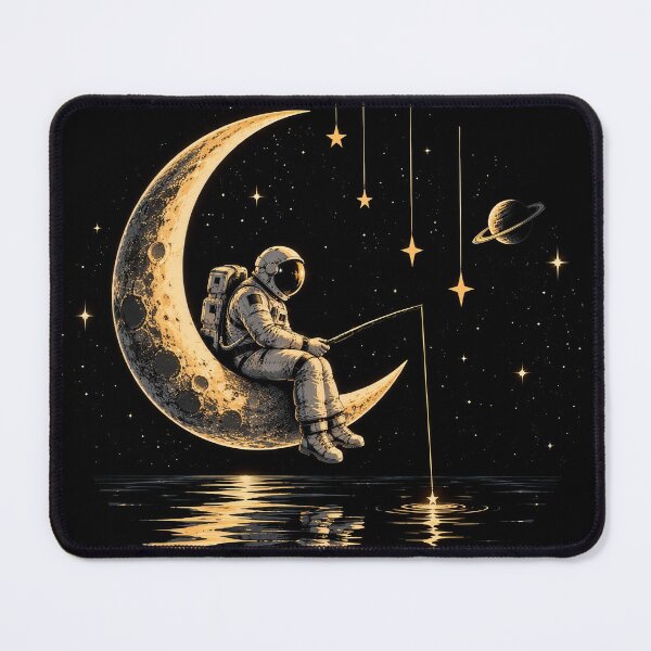 Item preview, Astronaut Moon Fishing in Space designed and sold by apex.vibe.