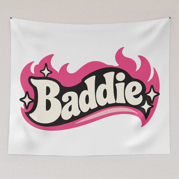 Item preview, Flaming Pink Baddie Retro Typography Y2K Girly Aesthetic designed and sold by FemmePod.