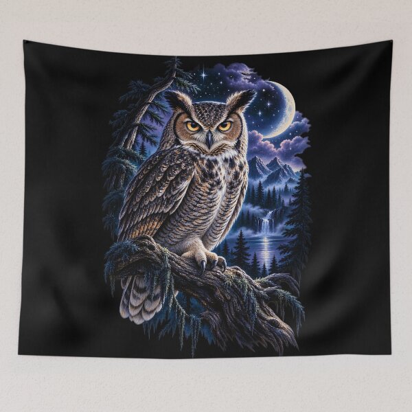 Item preview, Midnight Owl – Mystical Moonlit Forest designed and sold by RkskArt.