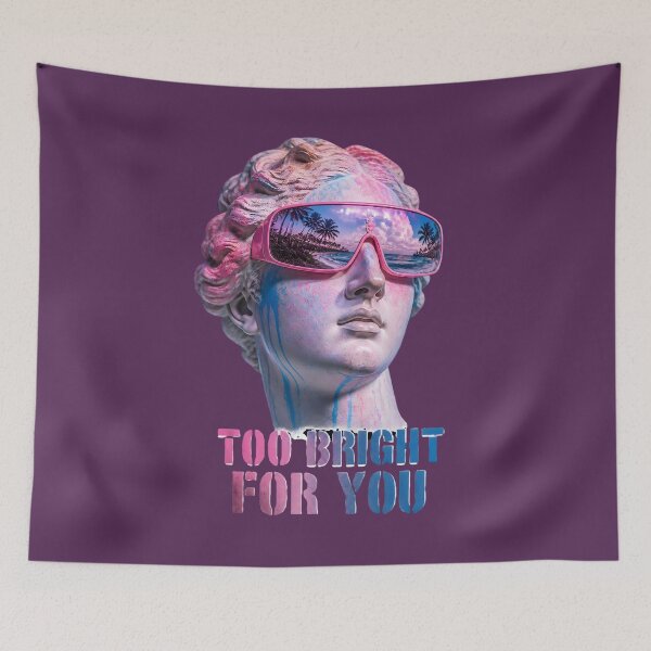 Item preview, Too Bright For You Vaporwave Statue designed and sold by CloudyCatArt.