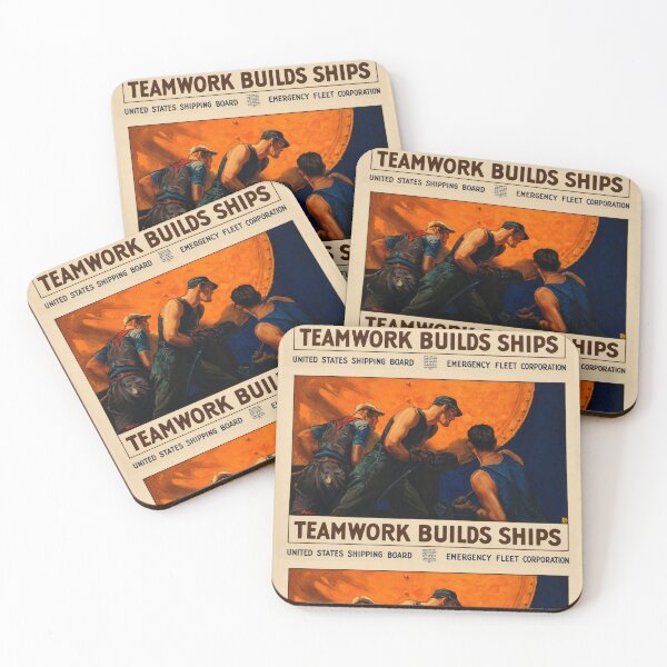Item preview, Teamwork Builds Ships Wartime Advertisement designed and sold by artofuniverse.