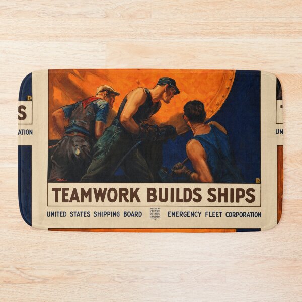 Item preview, Teamwork Builds Ships Wartime Advertisement designed and sold by artofuniverse.