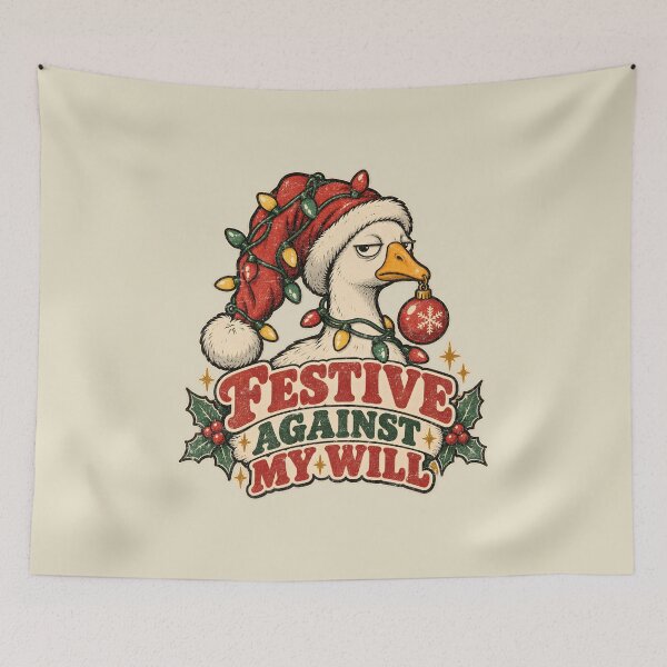 Item preview, Festive Against My Will – Grumpy Christmas Goose designed and sold by AwesomeBeyondLimits.