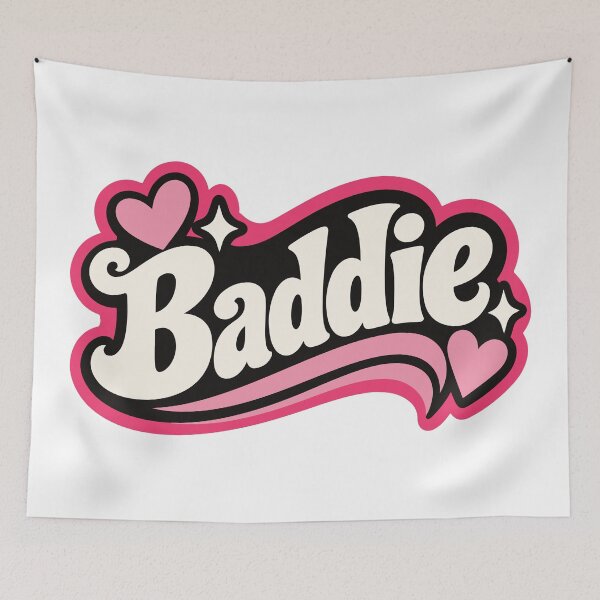 Item preview, Pink Heart Baddie Retro Typography Girly Y2K Aesthetic designed and sold by FemmePod.
