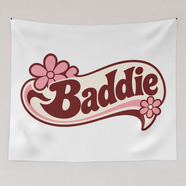 Item preview, Pink Floral Baddie Retro Typography Feminine Vintage Aesthetic designed and sold by FemmePod.