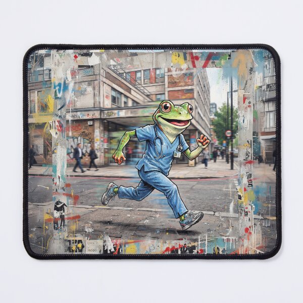 Item preview, Running Doctor Frog Pop Art designed and sold by Home Decor Art.