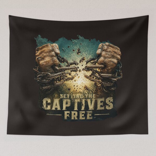Item preview, Setting The Captives Free - Breaking Chains Christian Art designed and sold by Xtremetiaan.