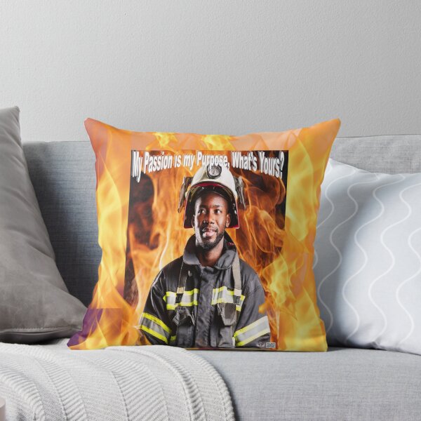 Item preview, a firefighter in a helmet in front of fire looking exhausted, in the style of vibrant, high-male designed and sold by UartC1.