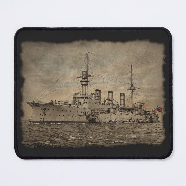 Item preview, German Battleship Victoria Louise: 1899 Naval Warship Art designed and sold by FreiherrPK.