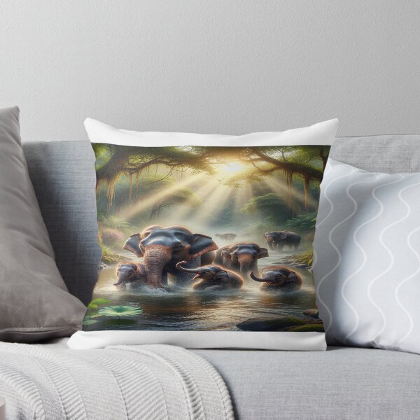 Item preview, Elephants in a Serene Forest Scene  designed and sold by ProofChalice721.