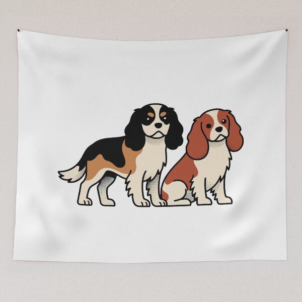 Item preview, Two Adorable Cavalier King Charles Spaniels designed and sold by FreshArtFusion.