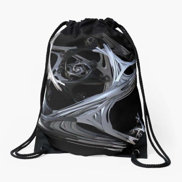Black and White Love Portal Drawstring Bag