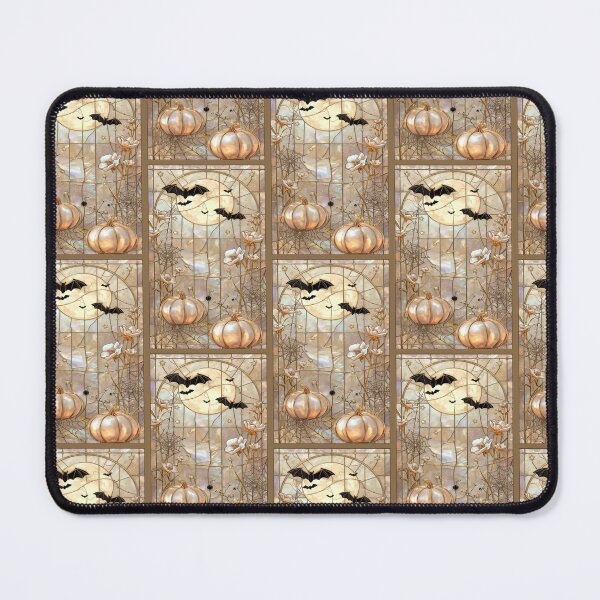 Item preview, Stained glass aesthetic with bats and pumpkins designed and sold by BriSher.