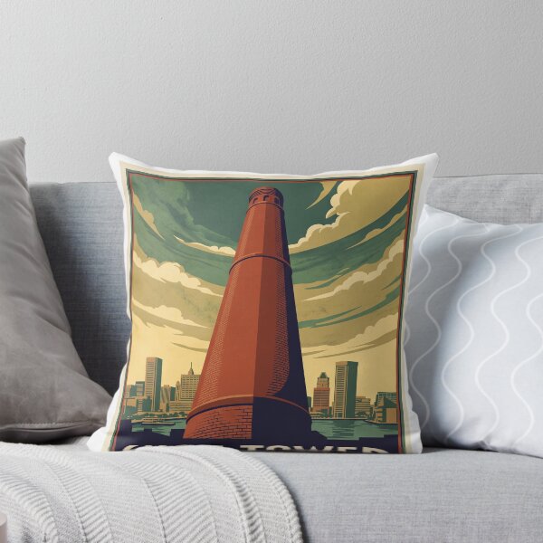 Item preview, Phoenix Shot Tower Baltimore Travel Poster designed and sold by Bad-Decisions-Designs.