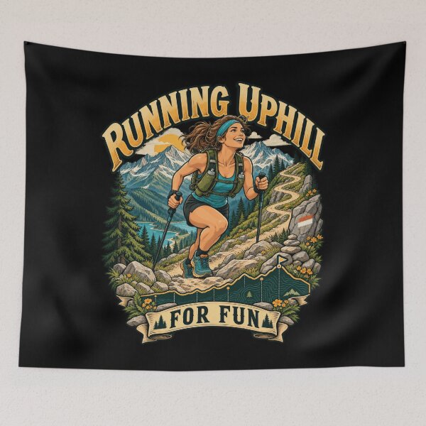 Item preview, Steep Winding Trail Elevation Gain Funny Running Fan designed and sold by adiencarteras.
