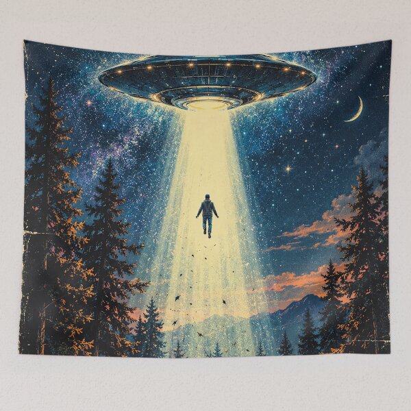 Item preview, Vintage UFO Abduction – Retro Alien Encounter designed and sold by Curio Meridian.