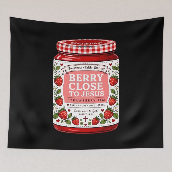 Item preview, Berry Close to Jesus Strawberry Jam – Cute Christian Faith designed and sold by plushism.