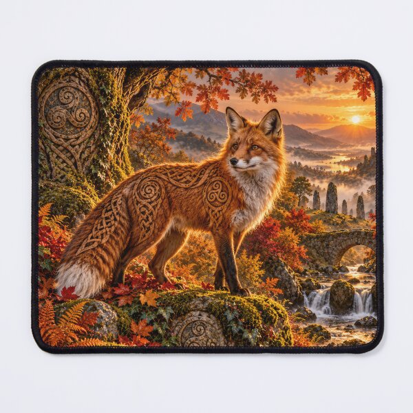 Item preview, The Enchanted Fox – Celtic Autumn Woodland Fantasy Art designed and sold by thewandswant.