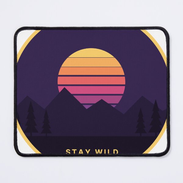 Item preview, Stay Wild Retro Sunset and Mountains designed and sold by Lazarescu.