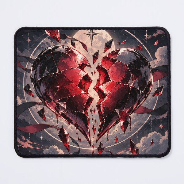 Item preview, Cracked Crimson Heart Beneath a Gothic Moonlit Horizon. designed and sold by MissYouONLY.