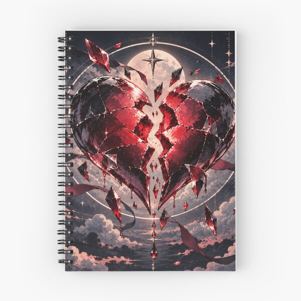 Item preview, Cracked Crimson Heart Beneath a Gothic Moonlit Horizon. designed and sold by MissYouONLY.