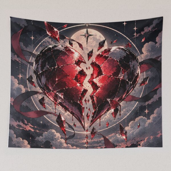 Item preview, Cracked Crimson Heart Beneath a Gothic Moonlit Horizon. designed and sold by MissYouONLY.