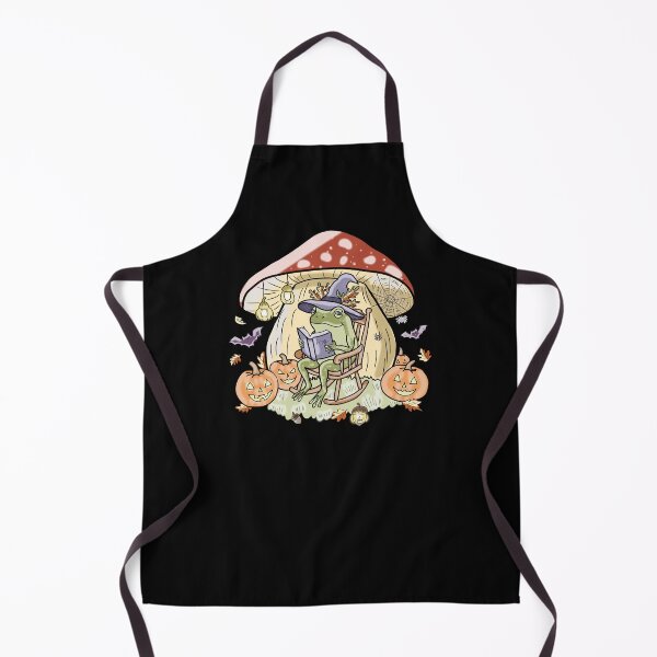 Item preview, Frog Reading Book Under Mushroom Halloween Spooky goblincore illustration designed and sold by LeshanArt.