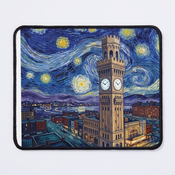Item preview, Bromo Seltzer Arts Tower Baltimore Starry Night designed and sold by Bad-Decisions-Designs.