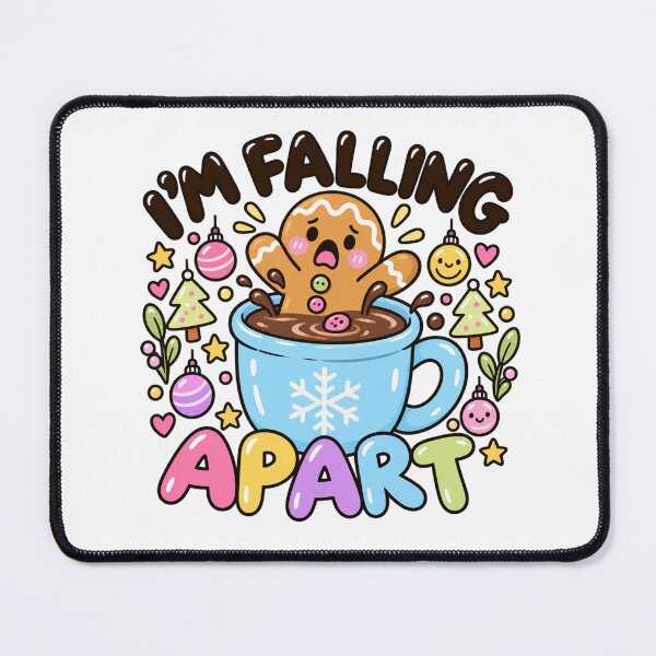 Item preview, I'm Falling Apart – Dramatic Gingerbread Man Christmas Humour designed and sold by Britishdelights.
