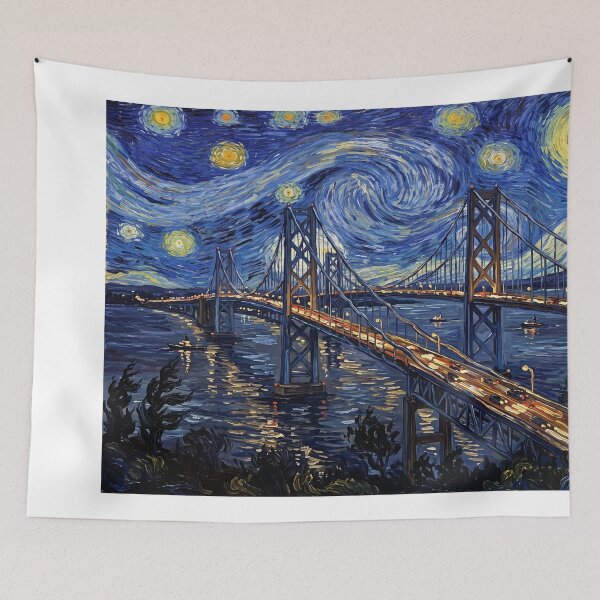 Item preview, Chesapeake Bay Bridge Maryland Starry Night designed and sold by Bad-Decisions-Designs.