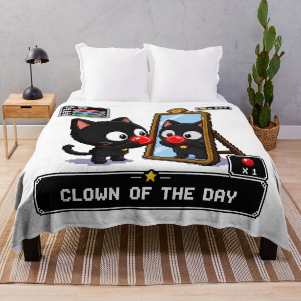 Item preview, Clown of the Day Retro RPG Game Pixel Black Cat designed and sold by blairvina9028.