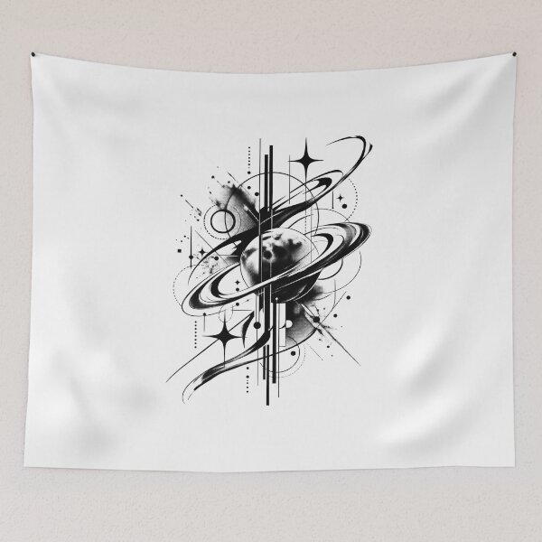 Item preview, Celestial Orbit Geometric Planet Space Art designed and sold by Prime_1.
