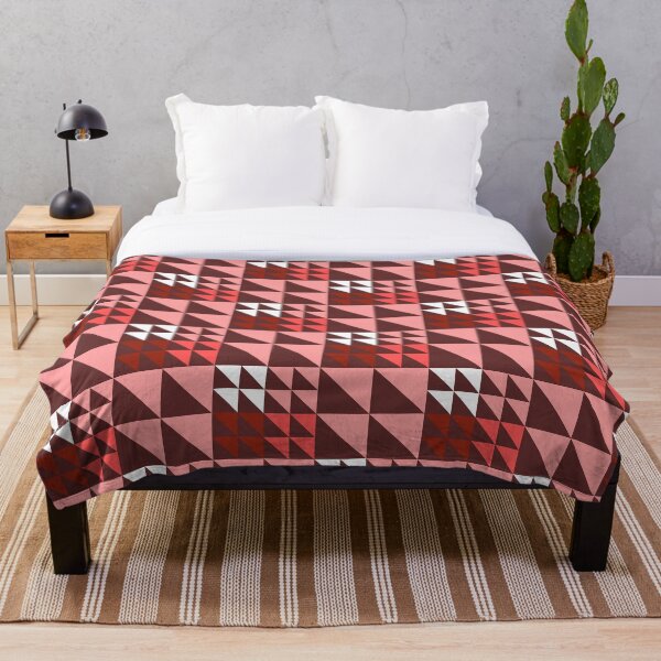 Item preview, Pink and Burgundy Geometric Triangle Pattern designed and sold by PatternXOXO.