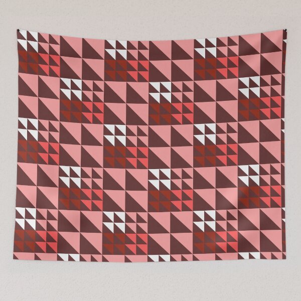 Item preview, Pink and Burgundy Geometric Triangle Pattern designed and sold by PatternXOXO.