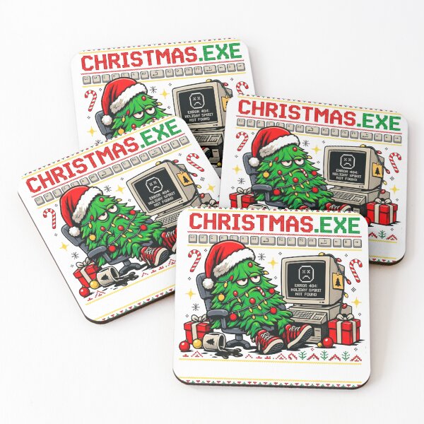 Item preview, Christmas.exe Has Stopped Working Ugly Christmas Sweater Computer Error Meme T-Shirt designed and sold by VladaWhat.