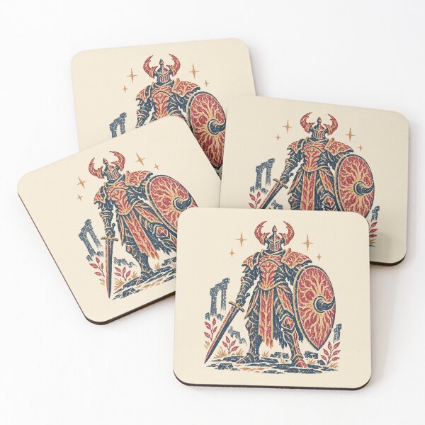 Item preview, Crucible Knight – Elden Ring Vintage Linocut Illustration designed and sold by ChickenFund.