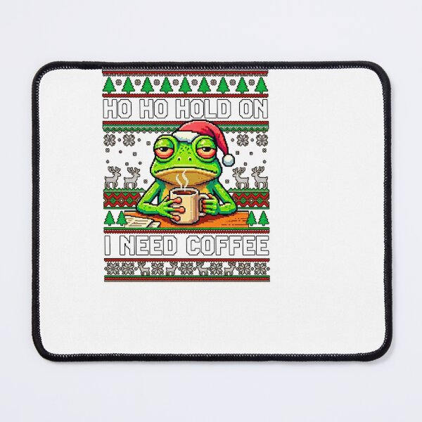 Item preview, Ho Ho Hold On I Need Coffee Funny Frog Santa Ugly Christmas Sweater designed and sold by VladaWhat.
