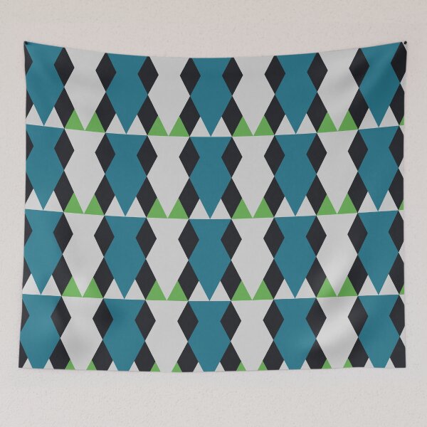 Item preview, Geometric Christmas Tree Green and Teal Pattern designed and sold by PatternXOXO.