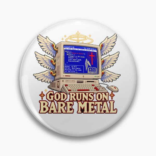 Item preview, god runs on bare metal designed and sold by internet funeral.