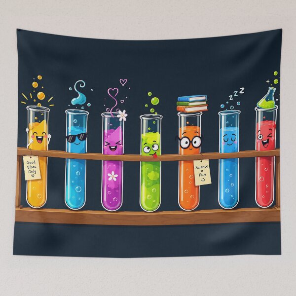Item preview, Funny Chemistry Test Tubes – Colorful Science Lab Cartoon designed and sold by LexaArtworks.