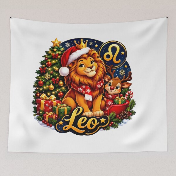 Item preview, Cute Leo Lion Reindeer Christmas Zodiac designed and sold by Zodiac Celestial Art.