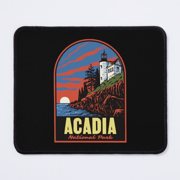 Item preview, Retro Acadia National Park Bass Harbor Lighthouse Maine designed and sold by HalpinDesign.